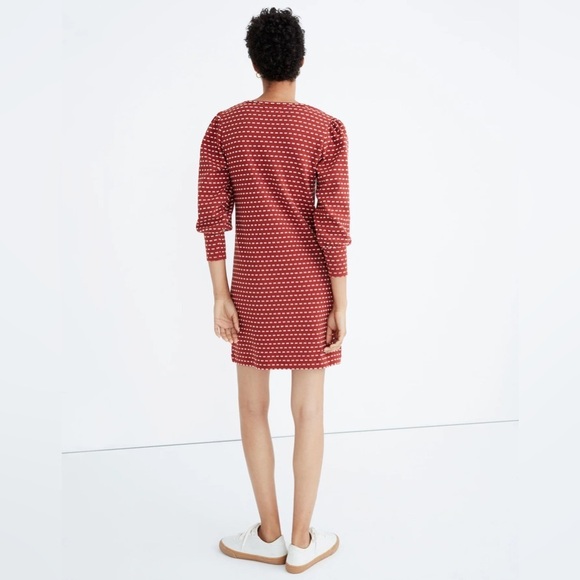 Madewell Red and White Puff Sleeve Mini Dress - Picture 3 of 7